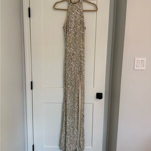 Primavera Sequin Halter Gown